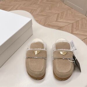 Prada Tan and Cream Women's Slippers